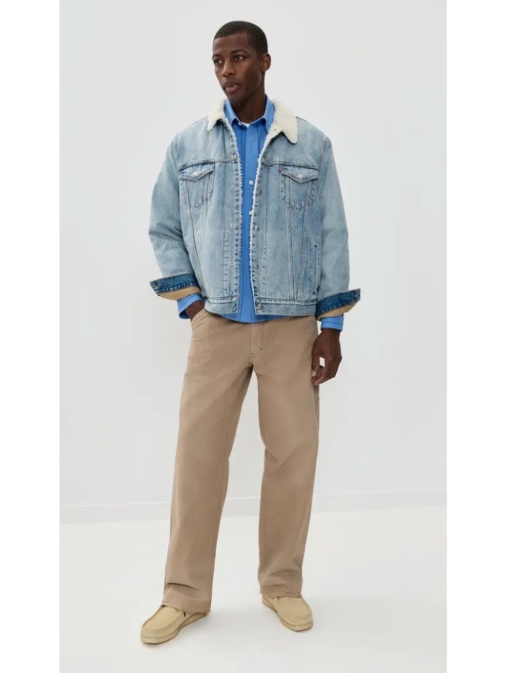 Levi's Type Iii Sherpa Trucker Jacket in Kentucky Blue Sherpa (Light Wash) - Picture 15 of 15